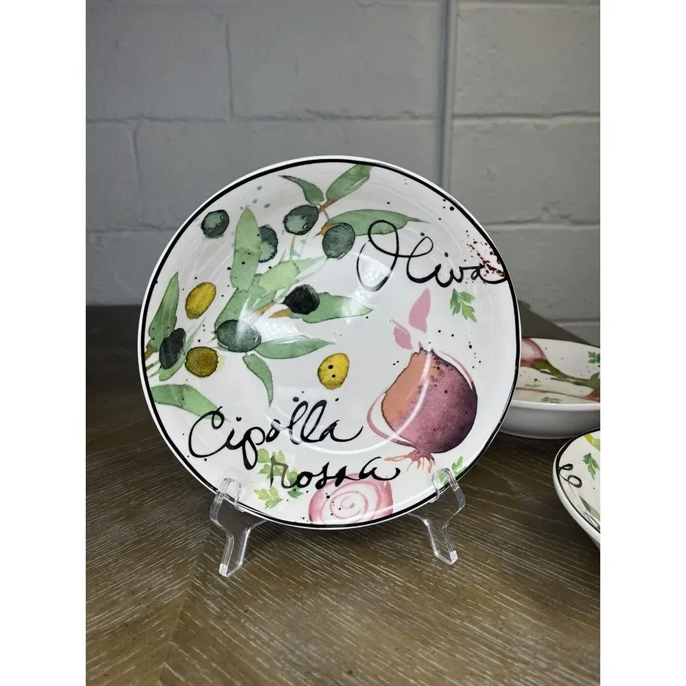 Julie Paton Certified International Melanzana‎ Pasta Bowls Vegetables Italian